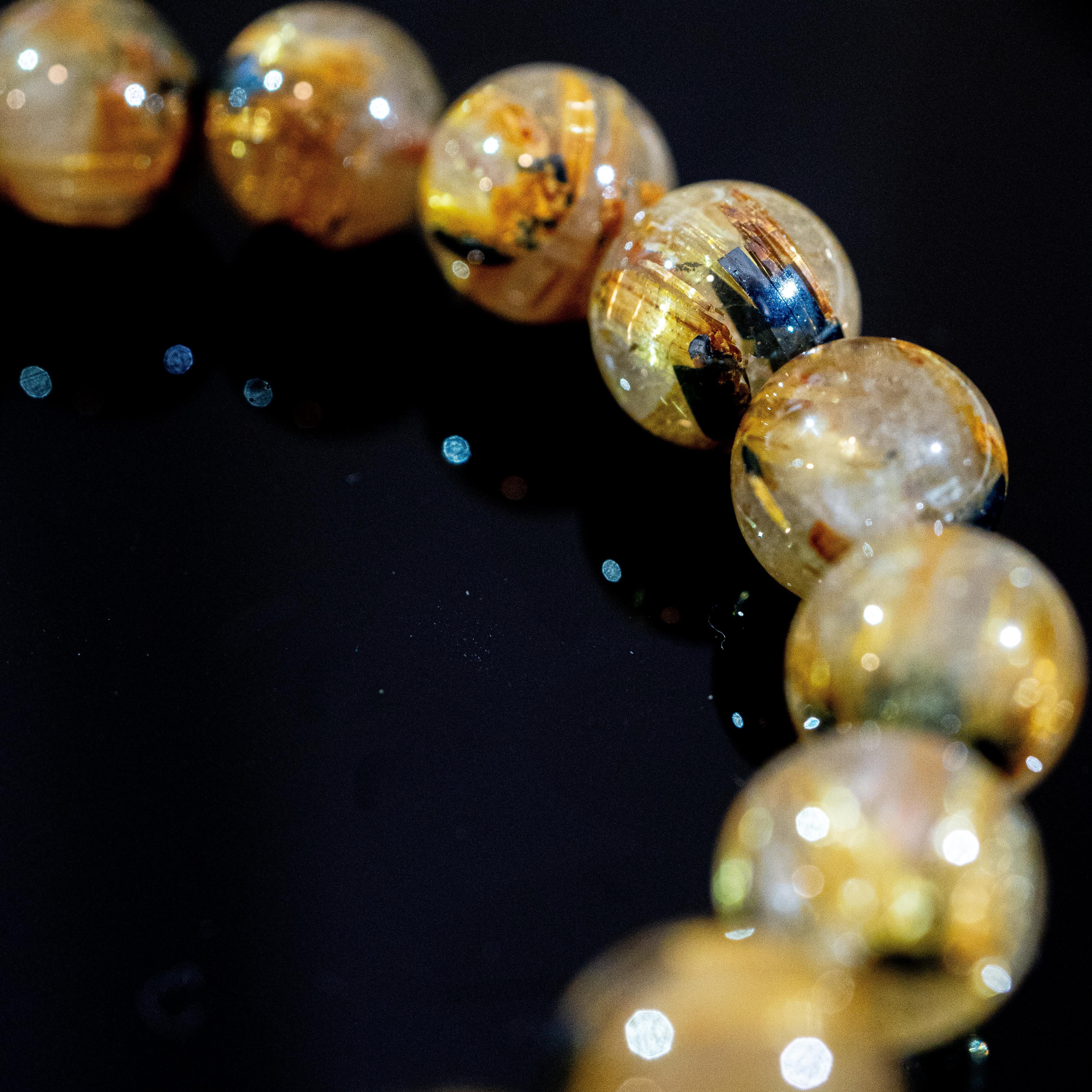 12mm迫力満点太陽放射ルチル】ルチルクォーツ 12mm玉 タイチン