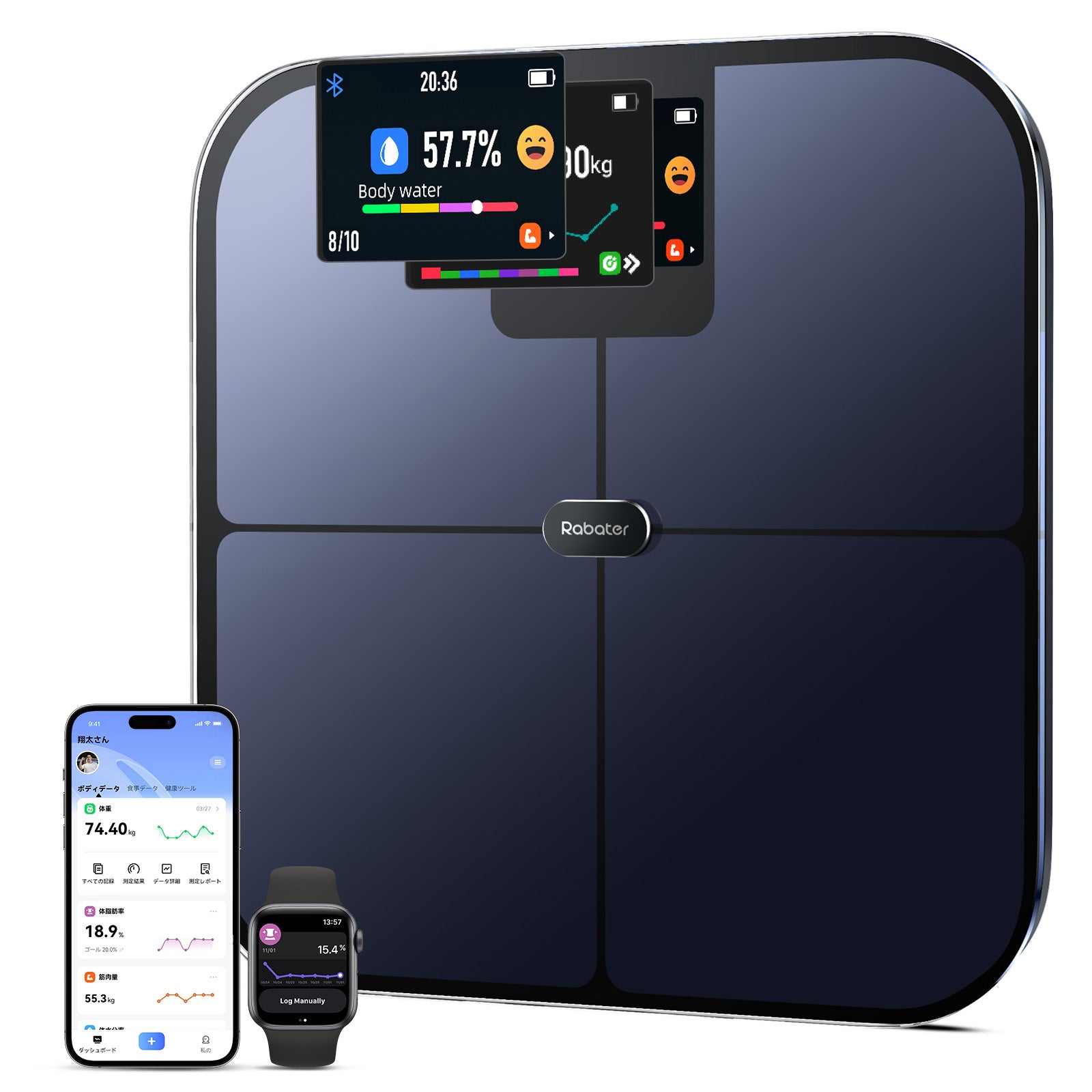 体重計CF588BLEブラック Bluetooth対応 体組成計 – Rabater