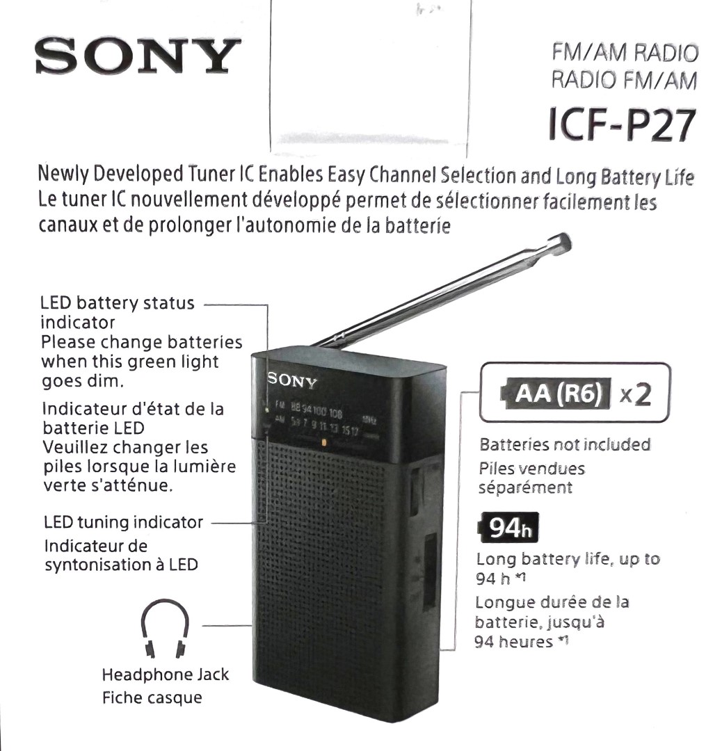 Sony ICF-P27 AM/FM Pocket Portable | radiojayallen