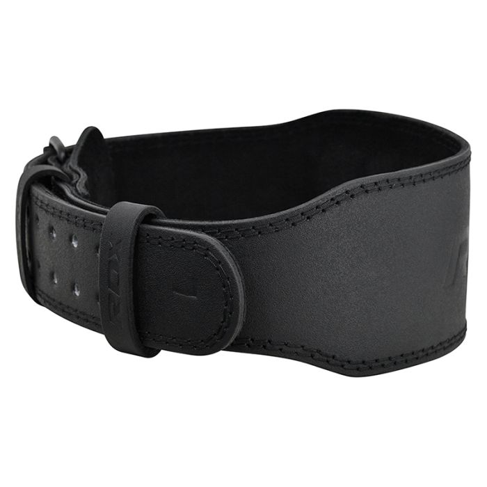RDXトレーニングベルト - タンニングレザー - 4インチ幅（ブラック