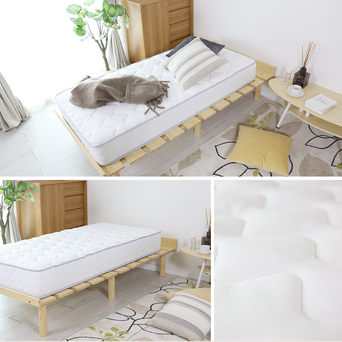 マットレス セミシングルショート ベッド ウレタン ポケットコイル