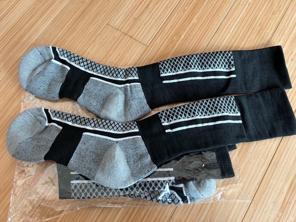 スキーソックス スノボ靴下 2足セット 黒/白/青 男女 子供 アウトドア