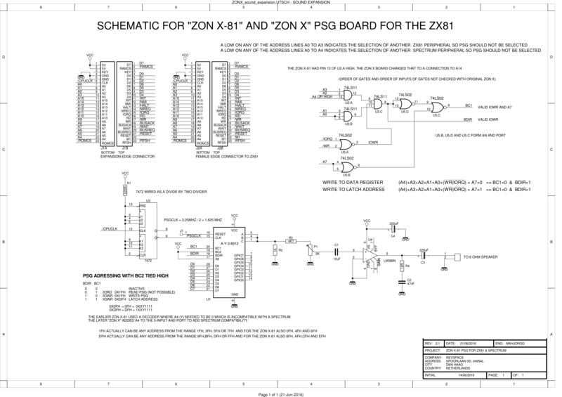 Zon ZX-81 Programmable Sound Generator expansion for ZX81PLUS35