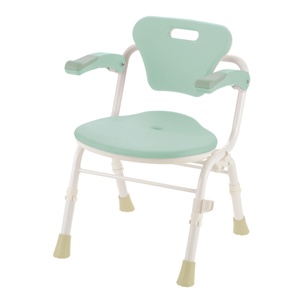 やわらかシャワーチェア クレオ折りたたみ(防カビプラス) 肘掛付460