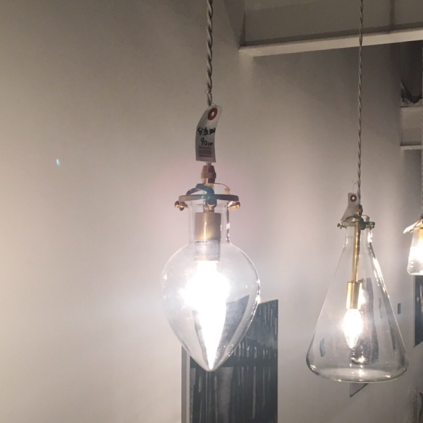 丸底300mL照明 [50cm]ホワイト 理化学的照明ゴールドセット「丸底300