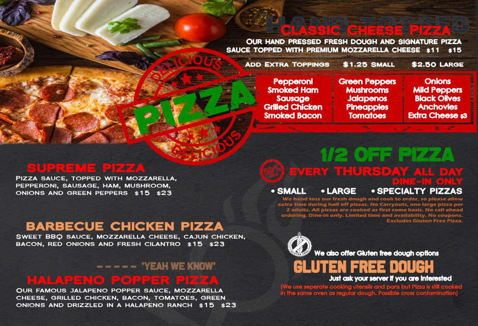 Thursday's 1/2 Off Pizza - Roasted