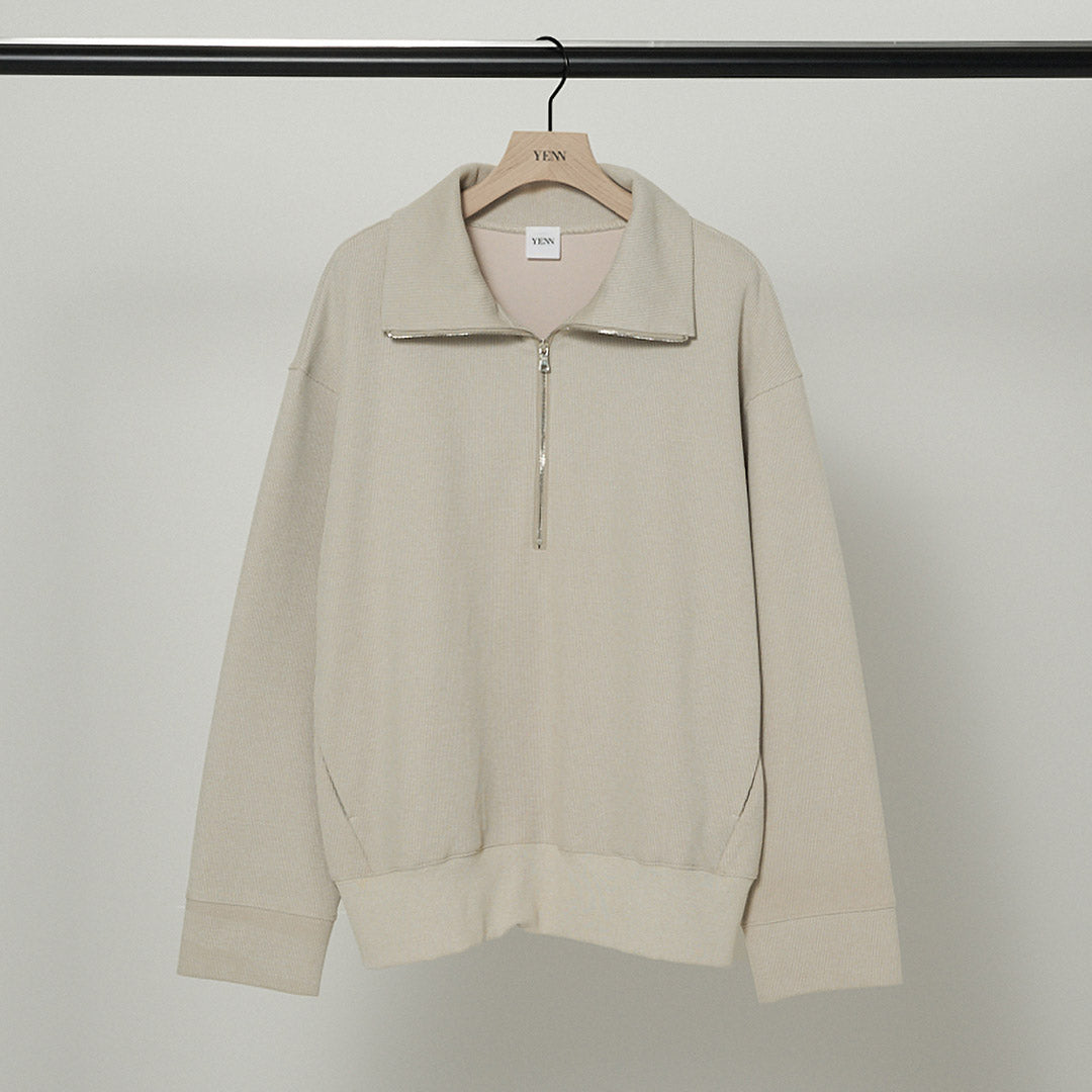 YENN（イェン）フェイデット リブ ハーフジップPO / レディース