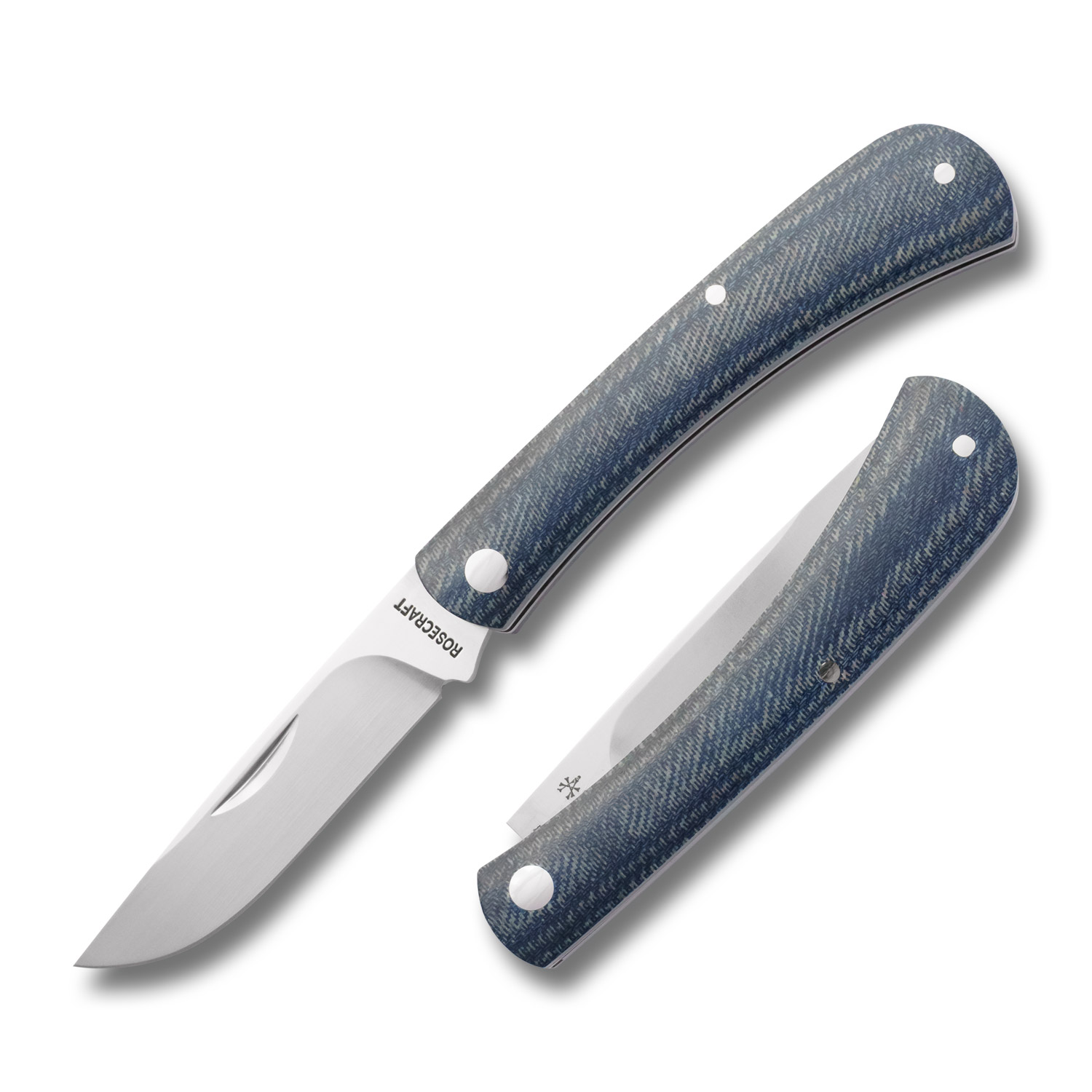 RoseCraft Overall Creek Farm Hand Denim Micarta RCT022-BDM