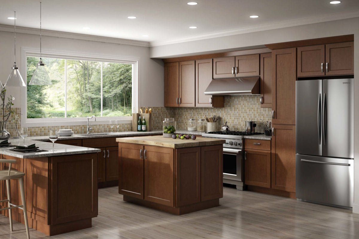 Buy CNC Luxor Cinnamon Shaker Kitchen Cabinets – RTA Wood Cabinets