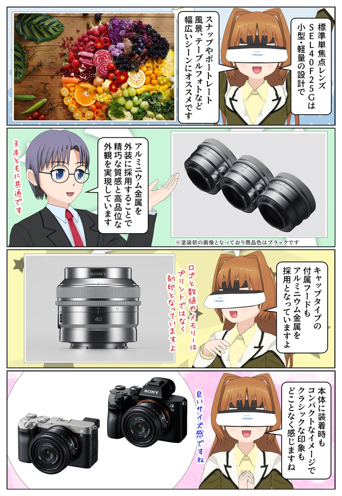 ソニーのフルサイズ対応 標準単焦点レンズ『SEL40F25G』の特徴