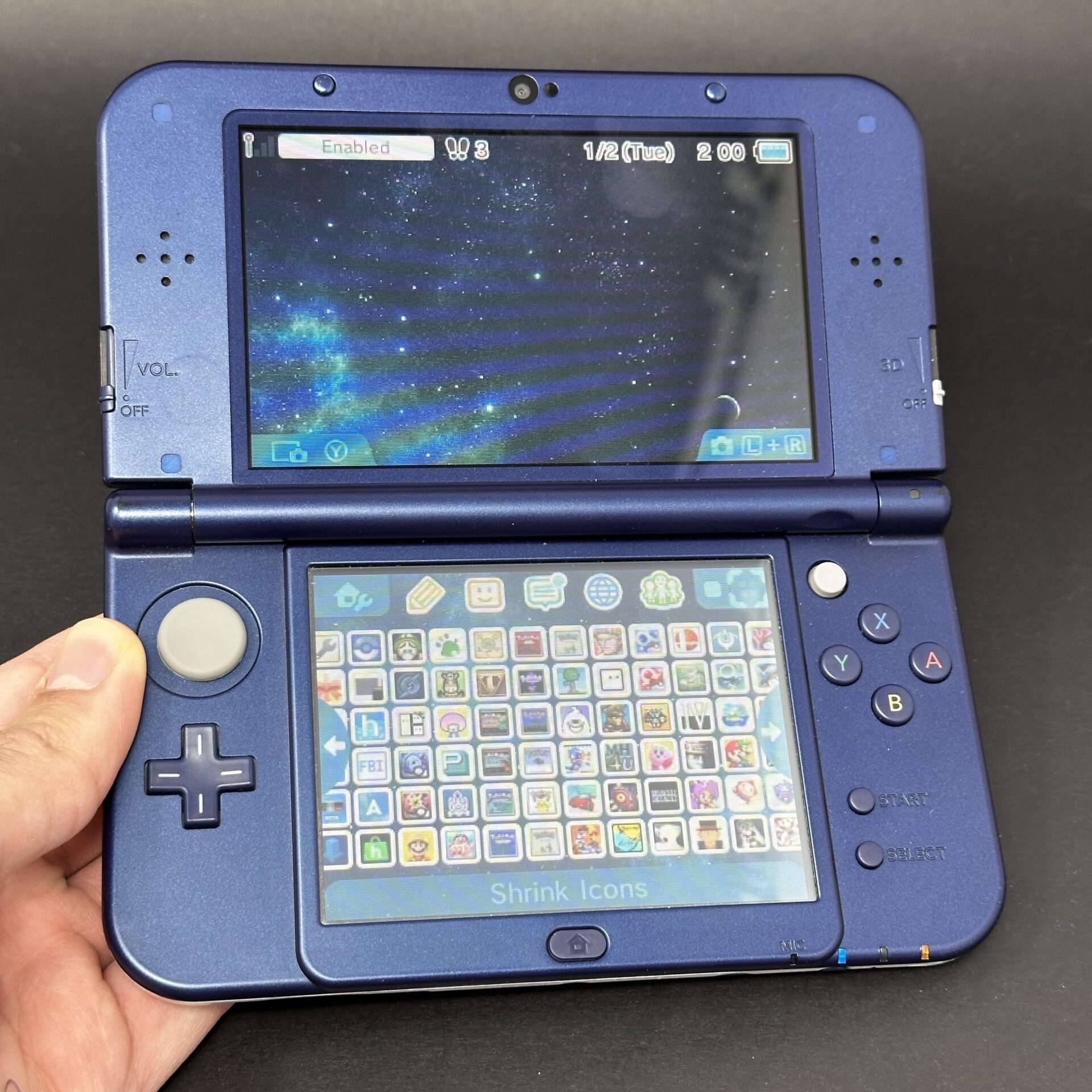New Nintendo 3DS XL (64GB) – 600+ Games | Metallic Blue (Top IPS
