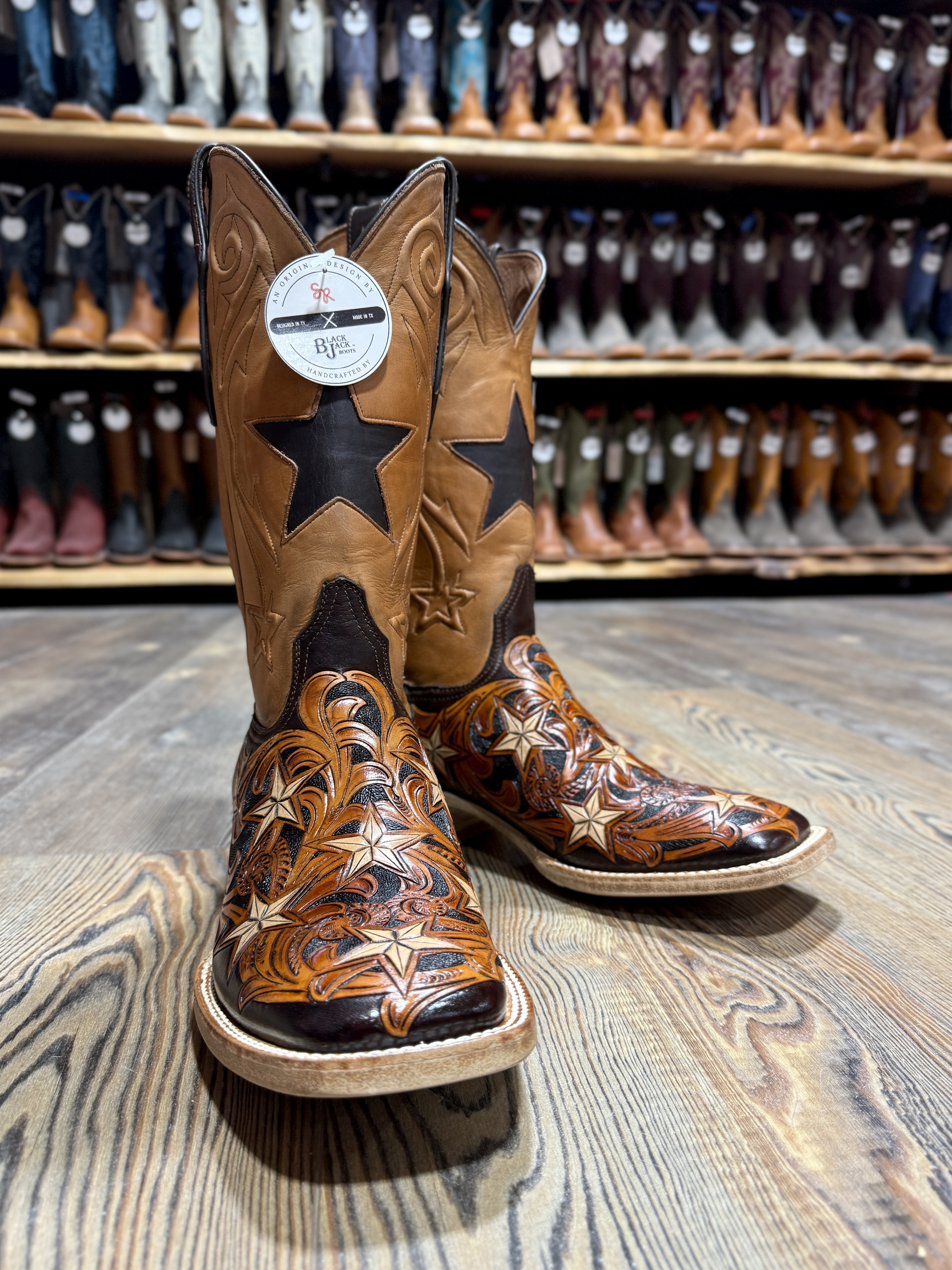 Black Jack Men's Hand Tooled Boot - Saddle Rags