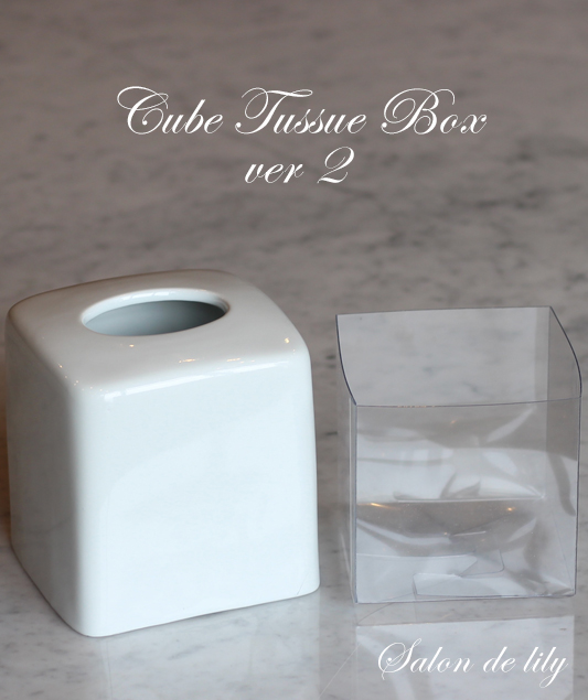 白磁】スクエアティッシュボックス Ver.2｜正方形 インテリア 詰め替え