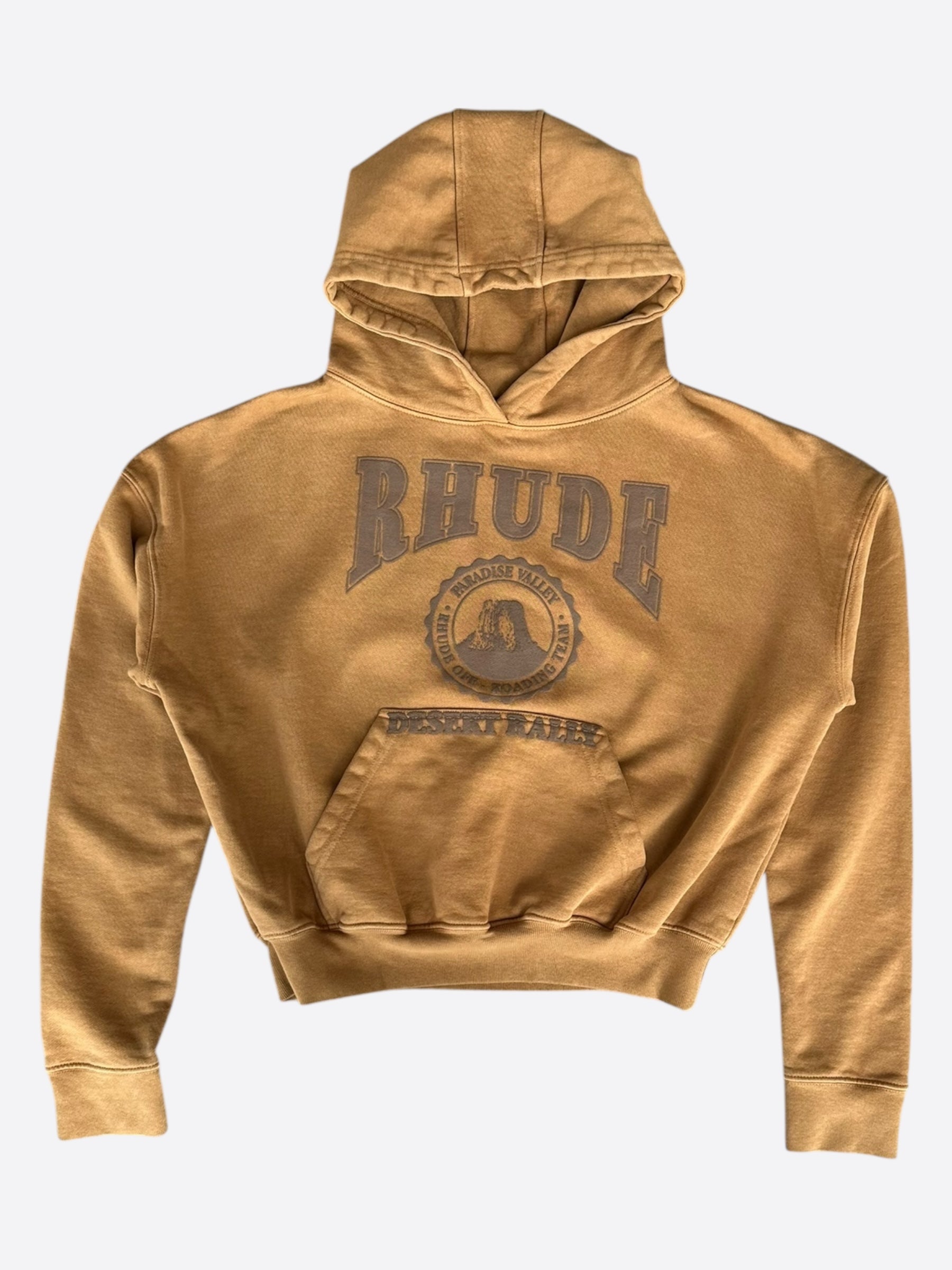 Rhude Brown Desert Valley Cropped Hoodie – Savonches