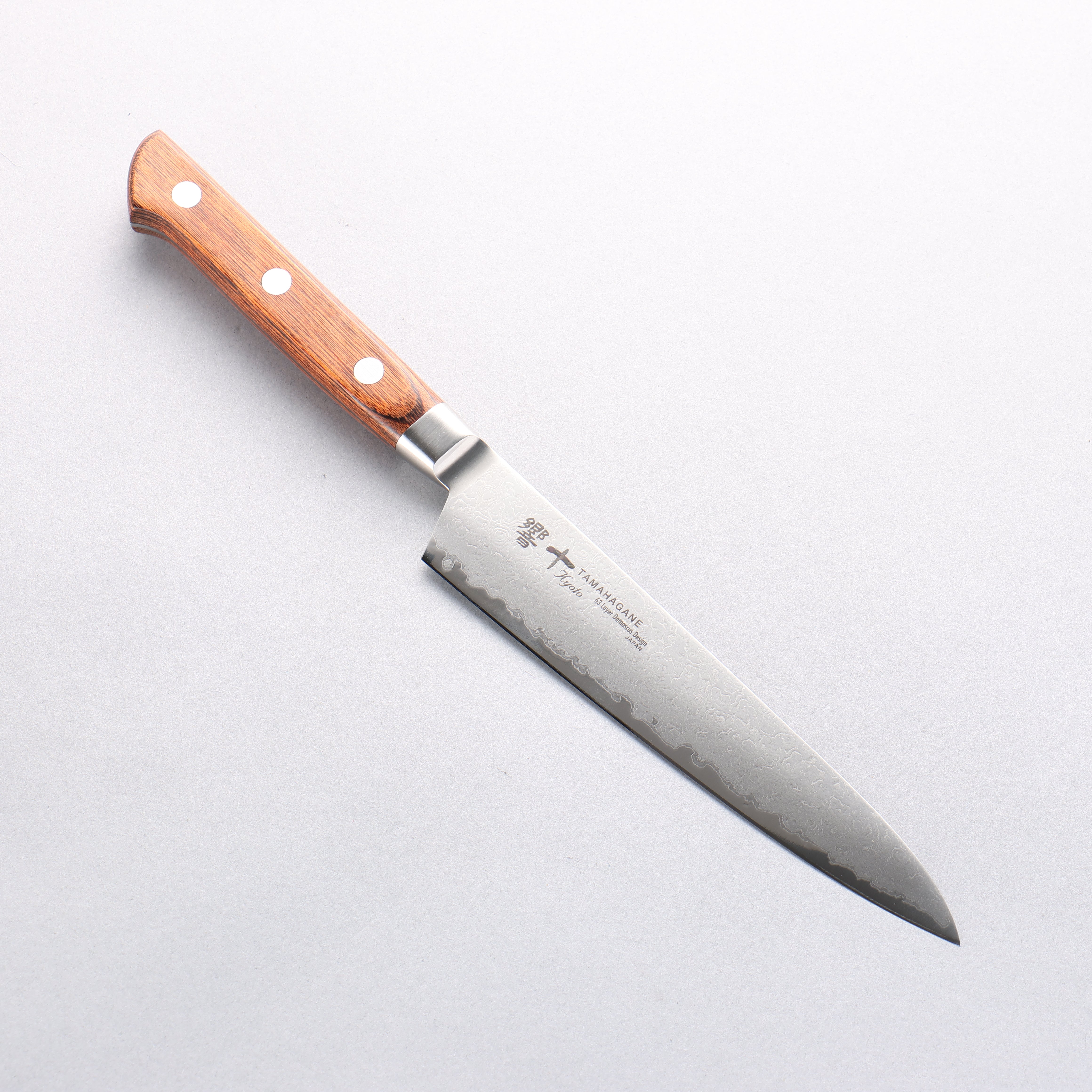玉鋼 響十 63層 ダマスカス ペティーナイフ 150mm KP-1107 – 清助刃物