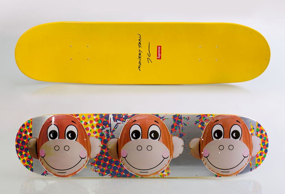 JEFF KOONS (b. 1955): MONKEY SUPREME X SKATEBOARD DECK sold at