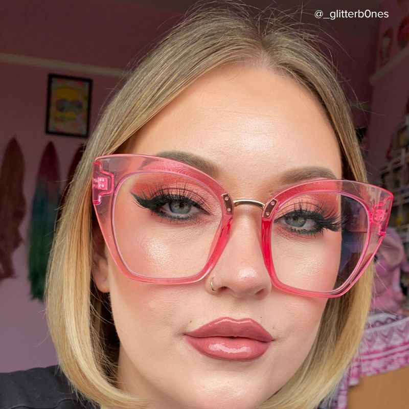 Denis Cat Eye Pink Glasses | Zeelool Glasses