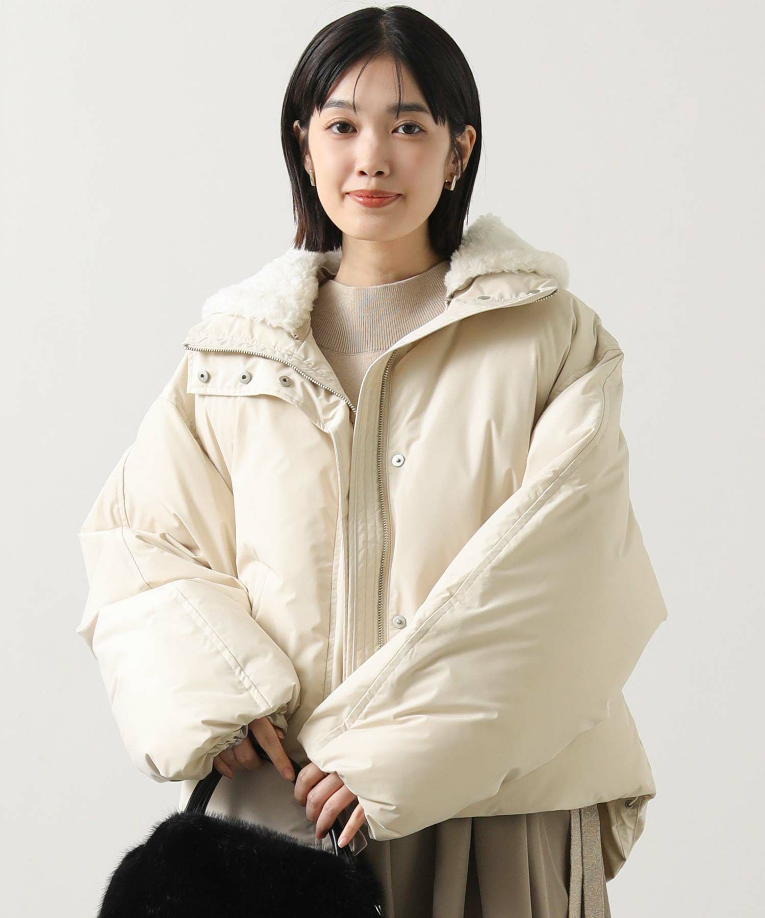 Gready Brilliantボア衿ダウンバルーンスリーブコート | SEKIMIKI Online