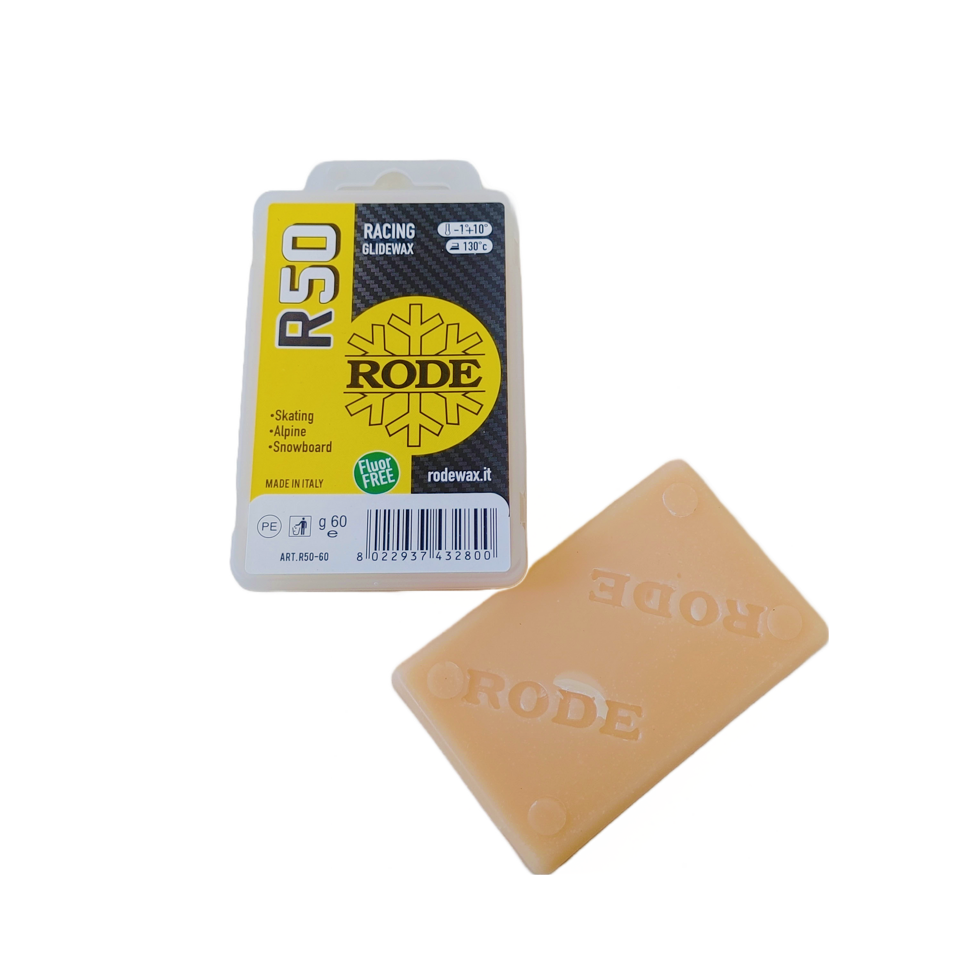 Buy Rode R50 Racing Glider Yellow Melt Wax - Glide Wax | Skiwax.ca