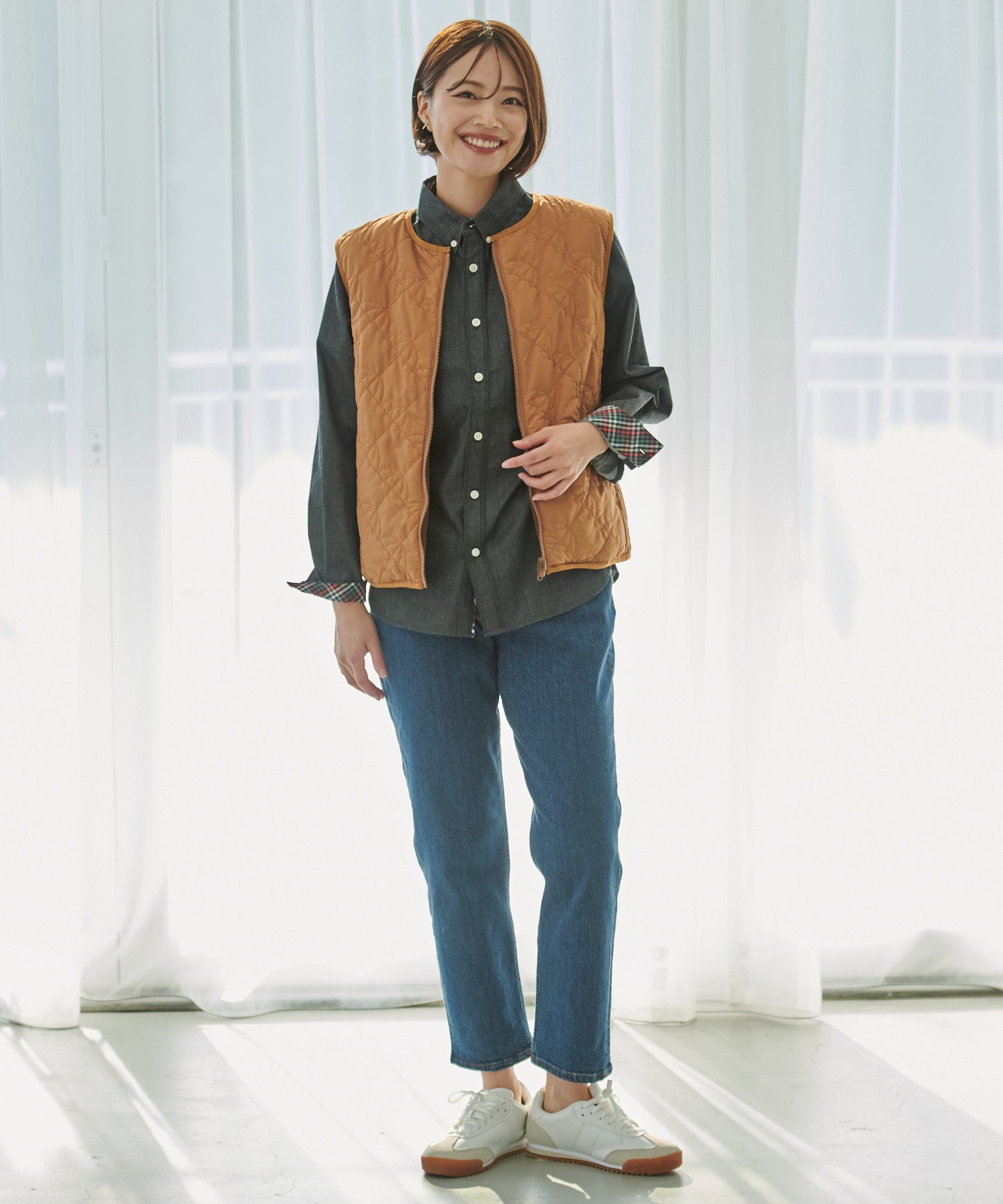 アンブレラキルト リバーシブルベスト（ダウンベスト/レディース