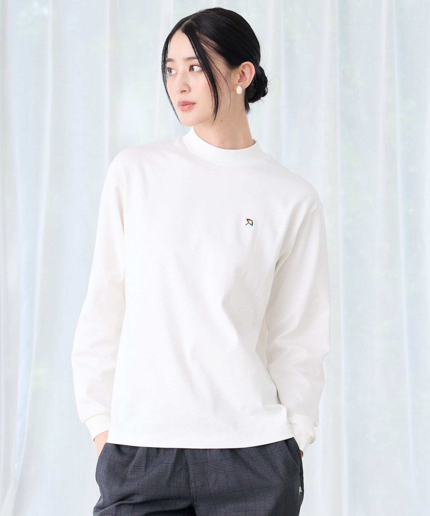 シェア スムースコットン モックネック ロングTシャツ（Tシャツ