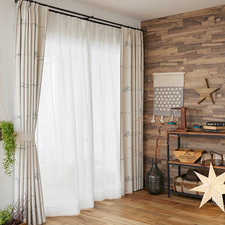 レースカーテン 176cm丈1枚（タケウマ/ホワイト）A1031＜取り寄せ品