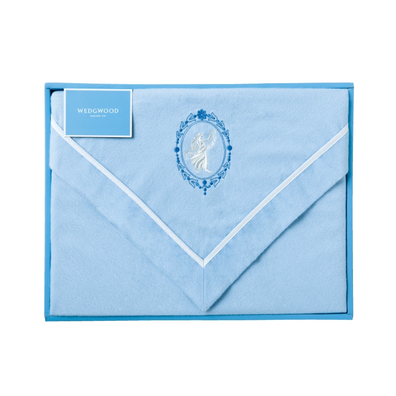 ウェッジウッド 綿毛布 （シングル）140×190cm ブルー 綿100%｜毛布