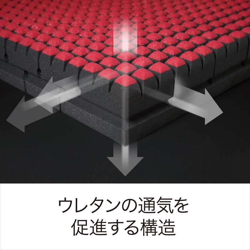 エアーSI］マットレス／REGULAR （シングル）97×195×9cm ブラック 材料