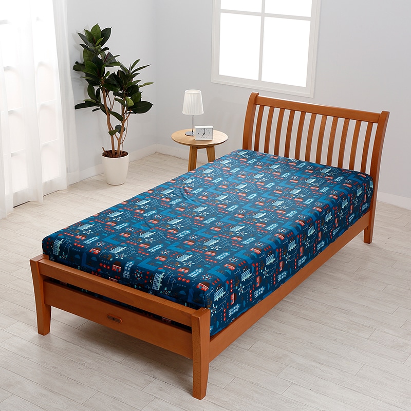 ヘイ＆モイ クィック(R)シーツ (シングル)100×200×30cm ネイビー