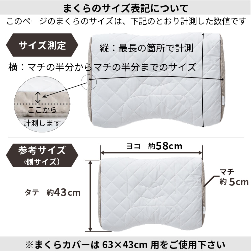 ベーシッククオリティ そば殻タッチパイプ（お茶入り）枕 （低）63