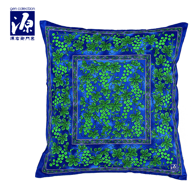 源右衛門 座布団カバー 55×59cm ブルー 綿100％｜布団カバー・シーツ