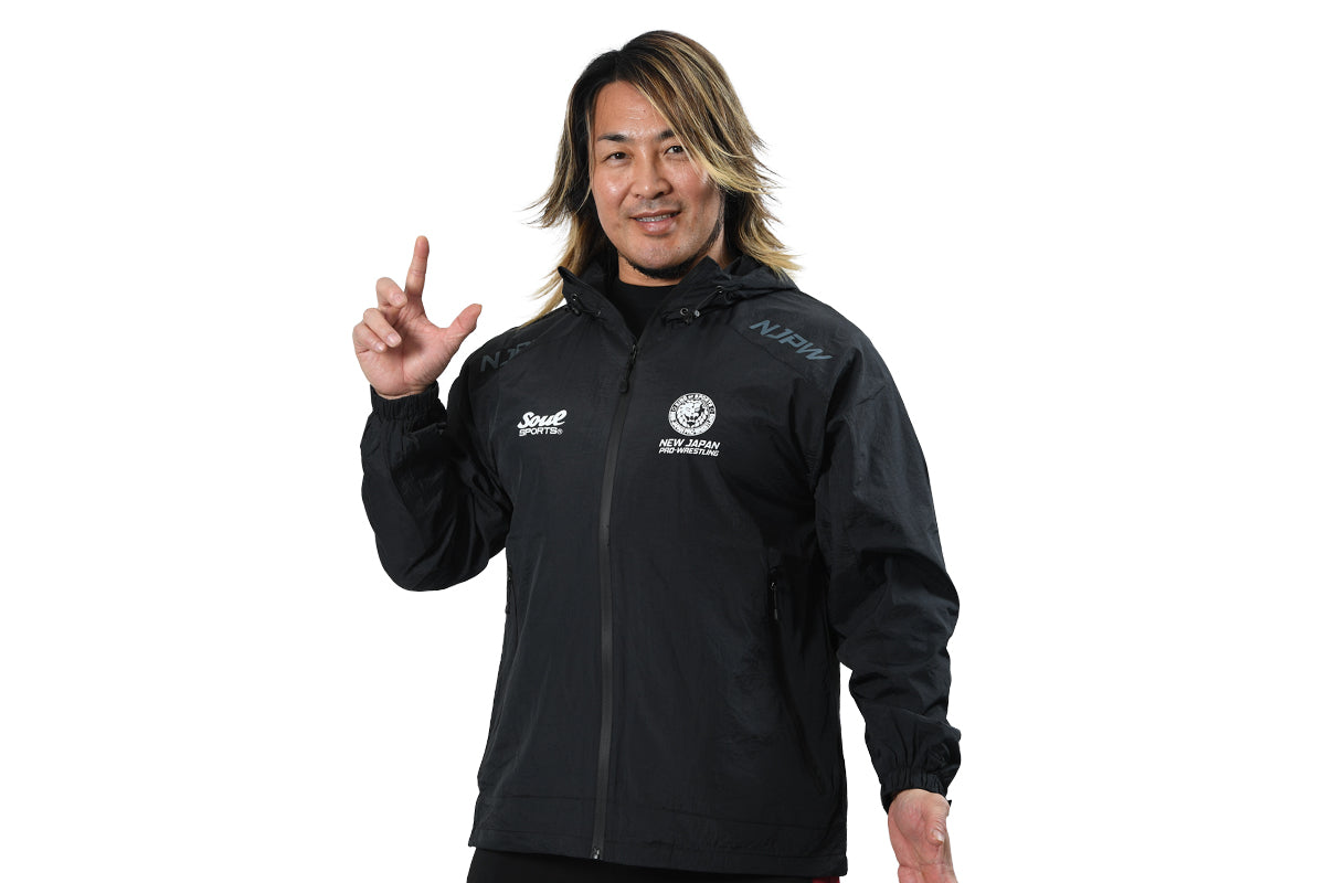 新日本プロレスSOUL SPORTS ナイロンウィンドブレーカー(ブラック)