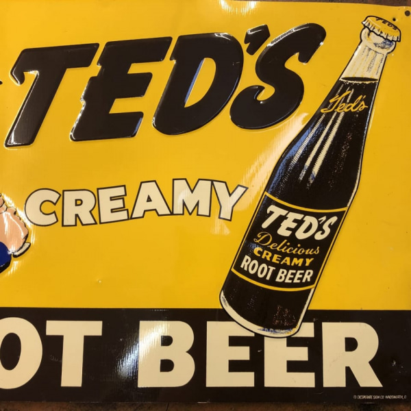 TED'S ROOT BEER（テッズ・ルートビア）ヴィンテージ・エンボスサイン