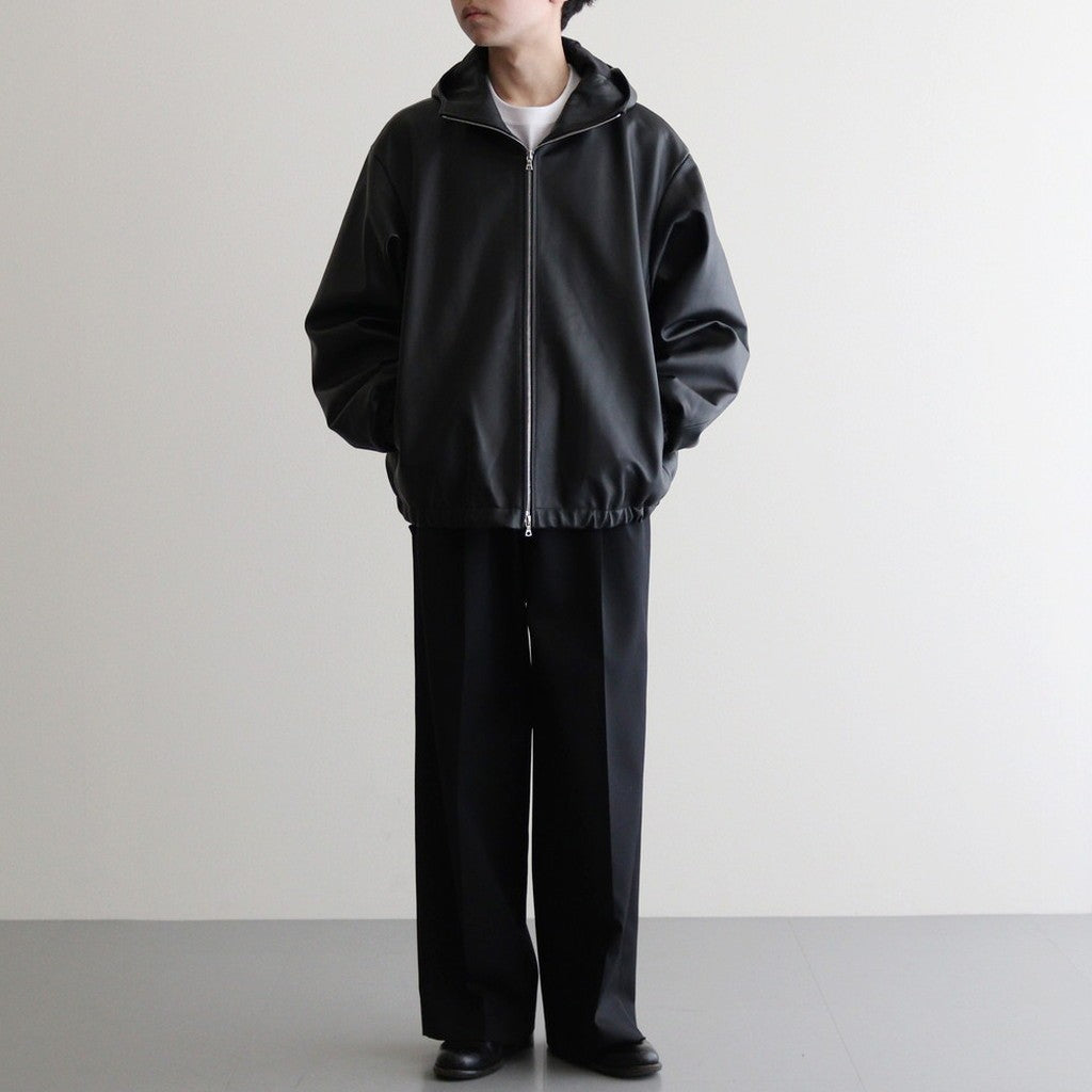 LEATHER HOODED SHORT JACKET #BLACK [ST.1063] – ciacura