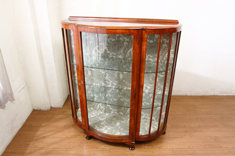 クオリティウォルナットハーフムーンキャビネット｜アンティーク家具