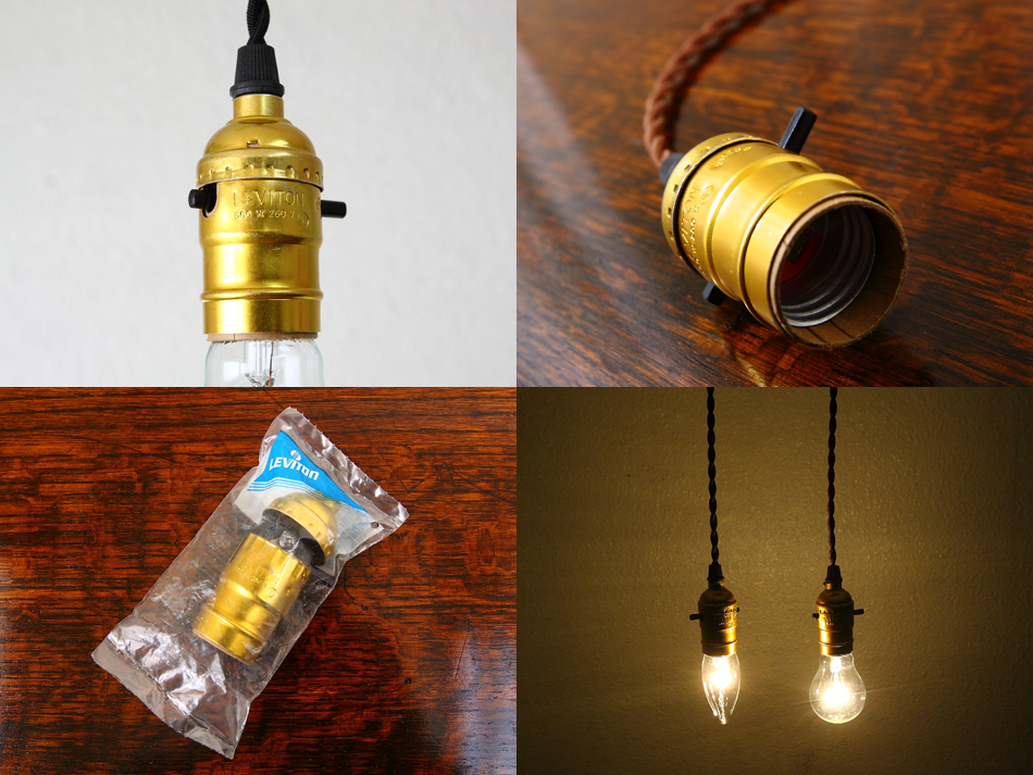 レビトンLEVITON プッシュスルー ブラスE26ソケットランプ