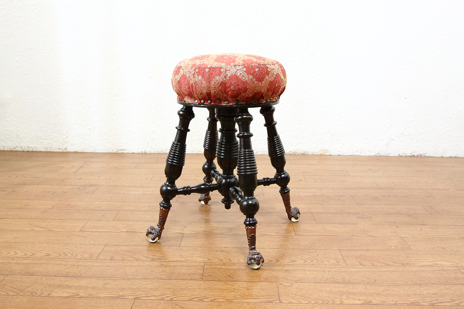 ヴィクトリアン ボウルアンドクロウ ラウンドスツール｜アンティーク