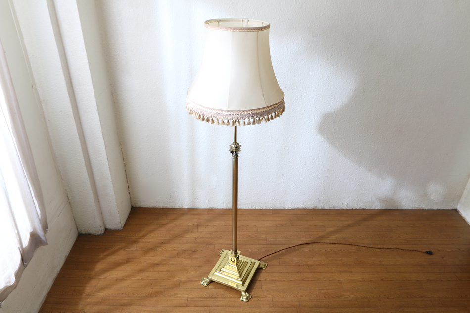 エドワーディアン アンティークブラス エクステンションフロアランプ