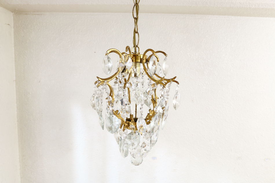 アンティークブラス&クリスタル ロココスタイル ミニシャンデリア