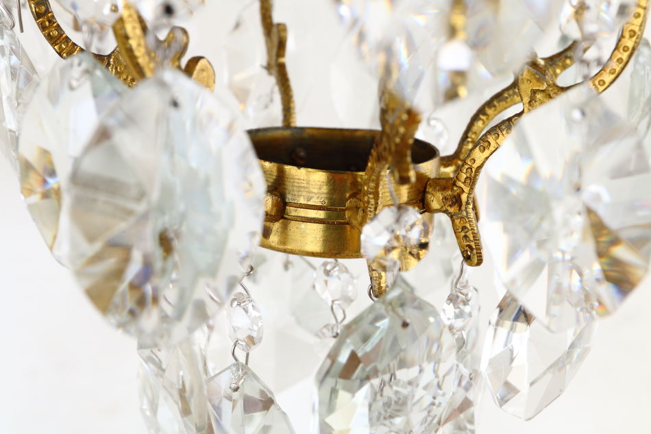 アンティークブラス&クリスタル ロココスタイル ミニシャンデリア