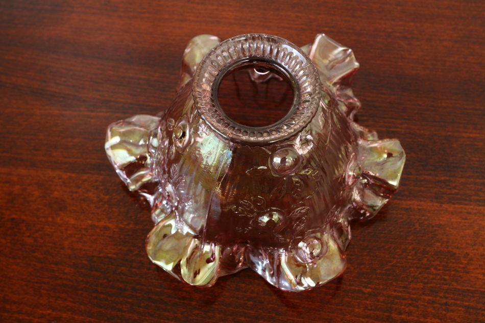 オールドフェントンFenton ローズピンクガラスランプシェード