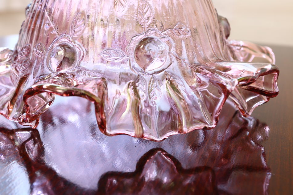 オールドフェントンFenton ローズピンクガラスランプシェード