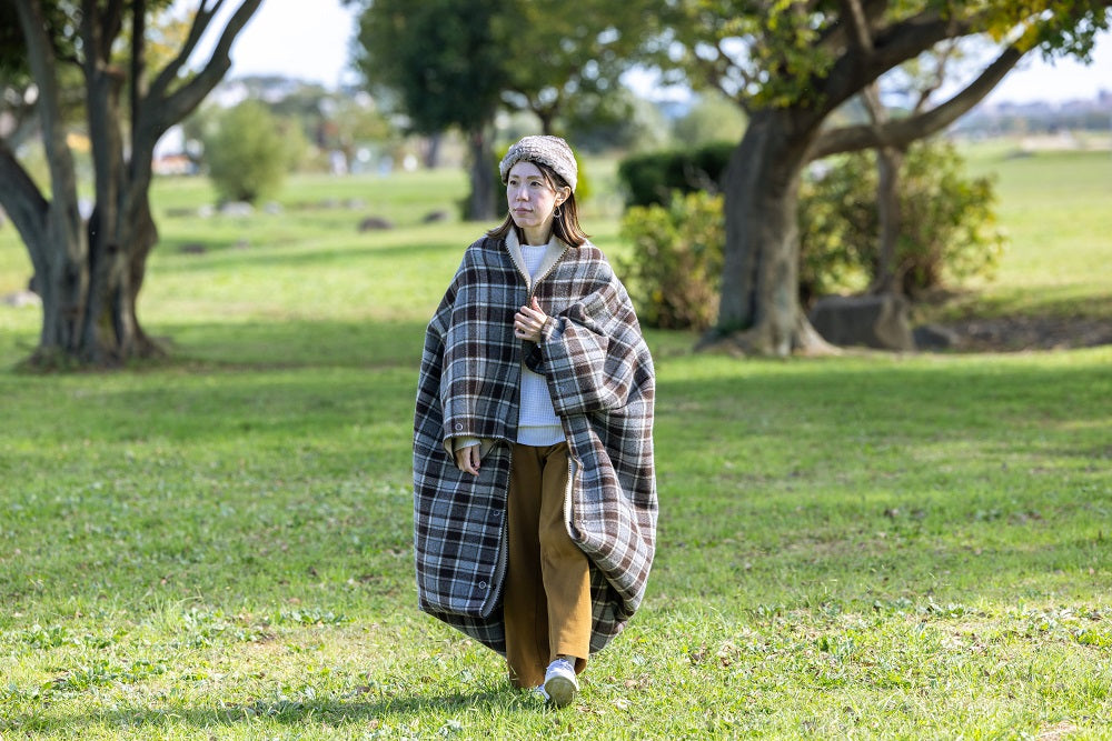 冬のキャンプでも活躍する、尾州伝統の再生ウールによるサスティナブル