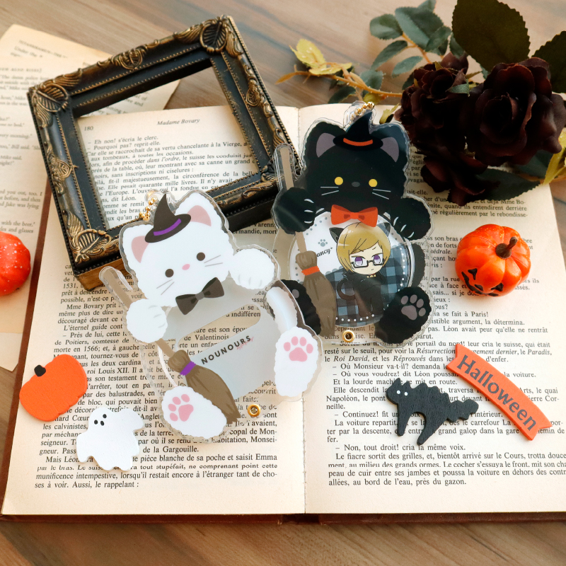 缶バッジアクリルフレーム アニマル ハロウィン ヴァンパイアこうもり