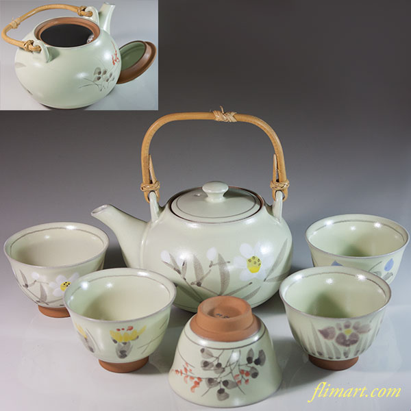 たち吉五草花急須湯呑セット | 和食器リサイクル通販専門店フリマート