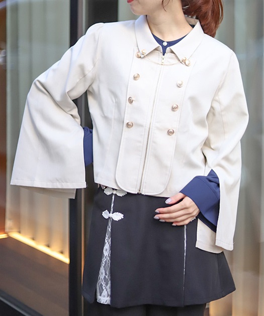 W釦スリット袖ジップジャケット【期間限定価格】【2BUY10%OFF対象商品