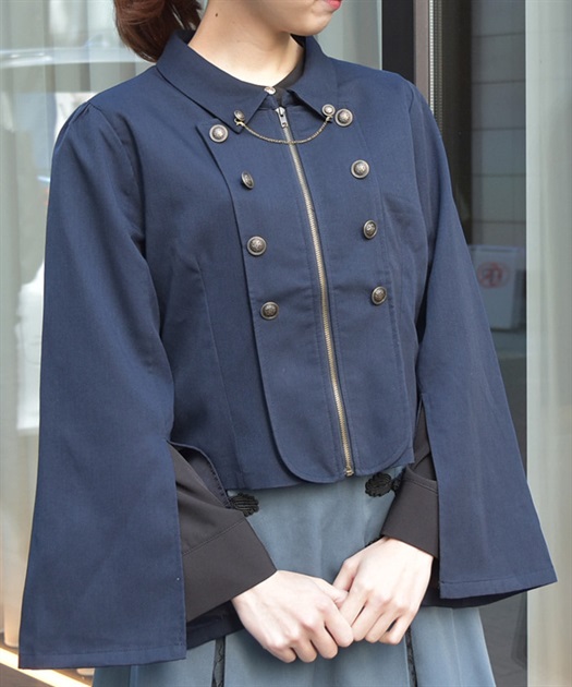 W釦スリット袖ジップジャケット【期間限定価格】【2BUY10%OFF対象商品