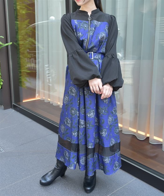 バルーンスリーブフラワーワンピース | axes femme -outlet- | axes