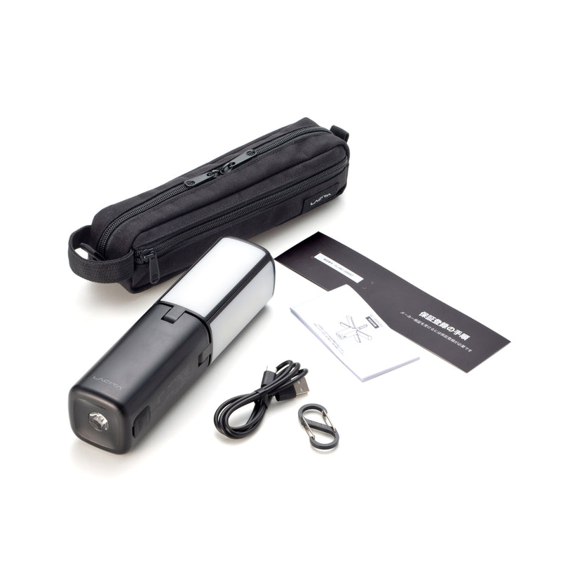 LACITA LEDランタン キャンプ 小型 充電式 13,400mAh 電球色 蛍光色