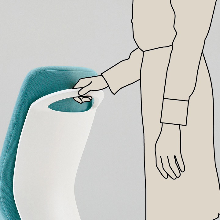 フルゴチェア ハイバック ビニールレザー張り 固定肘 KF-436DL-WWT1